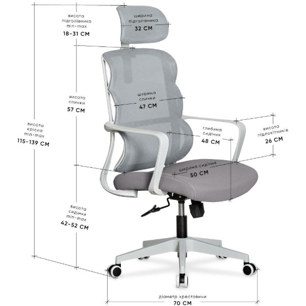 Фото - Кресло офисное Mealux Easy Grеy (HF-L15 F/G)